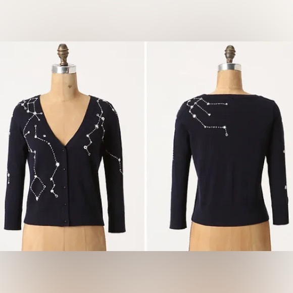 Anthropologie Constellations Cardigan Rare XS GUC - Picture 1 of 5